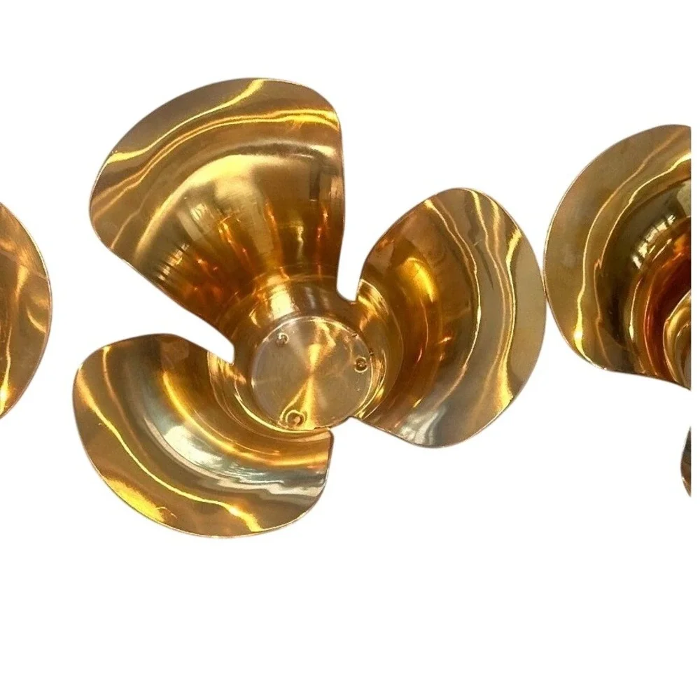 IKEA Stockholm Gold Flower TeaLight Candle Holders Set of 3 Monica Forster Brass